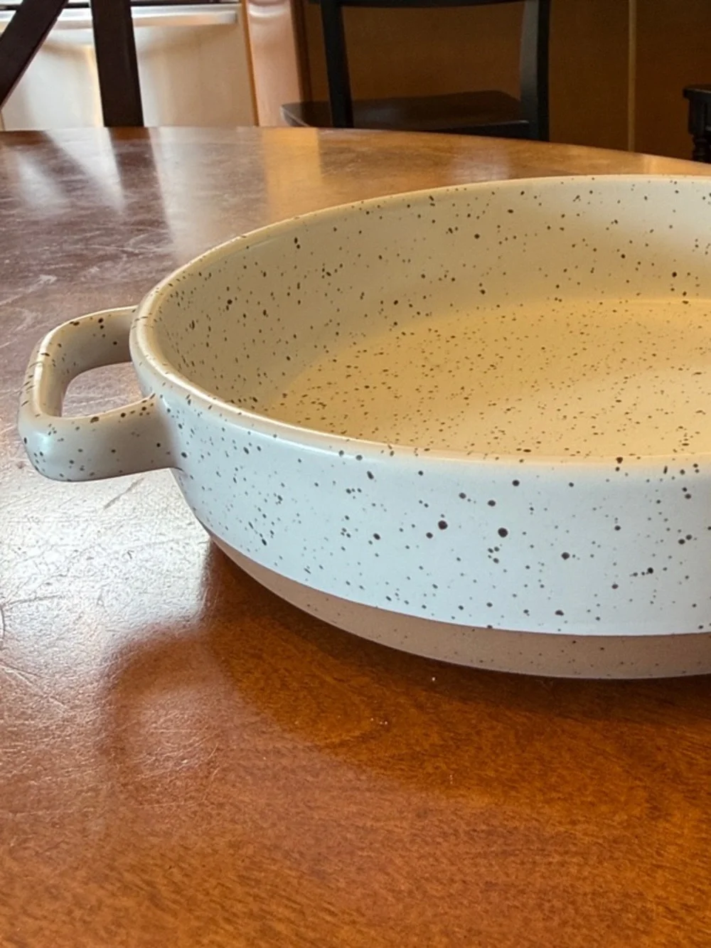 Speckled Cream Ceramic Baking Dish with Handles